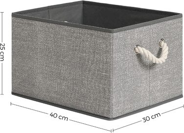 Ящик SONGMIC без кришки, 3 шт., 40x30x25 см, сірий