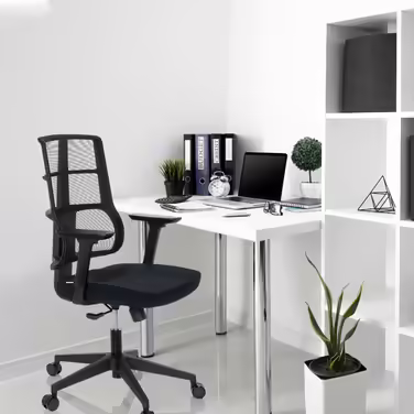 Офісне крісло / поворотне крісло SPINIO сітка / тканина чорна hjh OFFICE