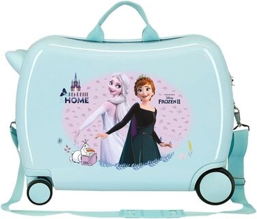 Домашня дитяча валіза, синя, 50 х 38 х 20 см, жорстка, ABS, бічна комбінована застібка 38 л, 3 кг, 4 стійки для ручної поклажі