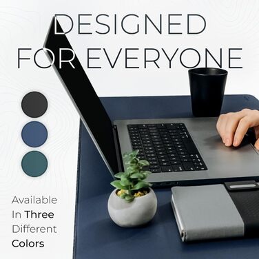 Кілимок для столу Nordik з екошкіри та фетру, великий підкладник під мишу та органайзер для кабелів (Sattelbraun, 89,9 x 43,2 см) — преміум аксесуар для домашнього офісу