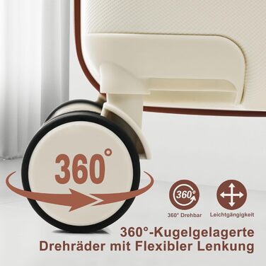 Набір валіз Merax 3 шт. з жорстким корпусом (20/24/28 дюймів), кремовий колір