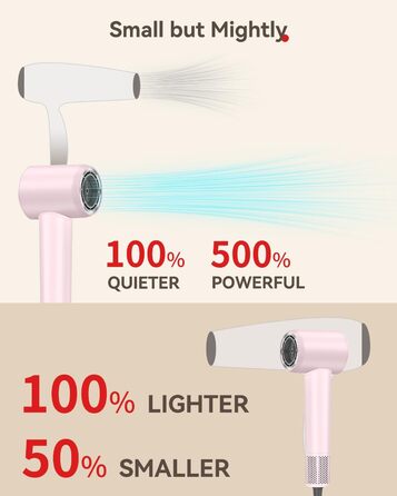 Професійний іонний фен для волосся з дифузором, безщітковий мотор 160 000 об/хв, швидке сушіння, сірий колір