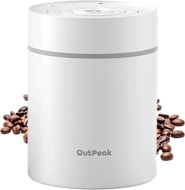 OUTPEAK Neo 2025 Kilo Auto-Vakuum-Kaffeedose: Вакуумний контейнер для кави OUTPEAK Neo 2025 Kilo, 1,5 л (500 г кавових зерен), з автоматичним вакуумуванням, нержавіюча сталь, для бариста, подарунок (великий, матовий чорний)