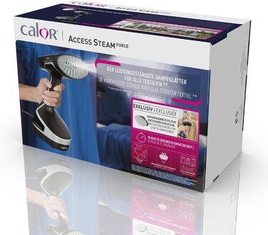Calor Access Steam Force: портативна праска-пароочисник з потужним паром, 25 сек нагрів, для всіх тканин, DT8230C0