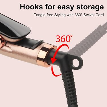 Праска для волосся Glätteisen керамічна 2в1 випрямляч та щипці для завивки, рожеве золото, 150-230°C, для всіх типів волосся, з рукавичкою