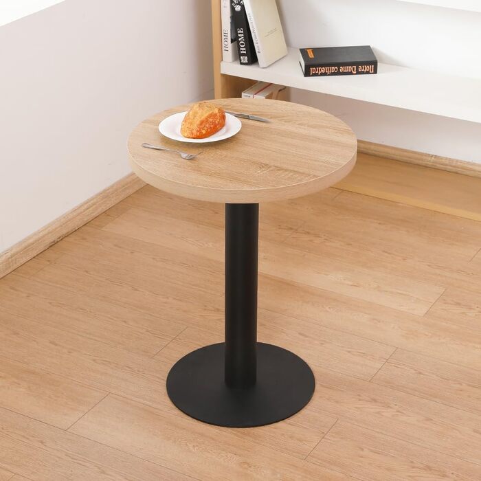 Кухонний стіл Mingone 80x80 см з дерев'яною стільницею та металевими ніжками - для кухні, вітальні, балкону, їдальні