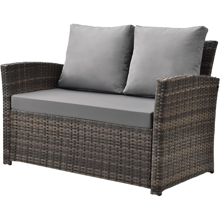 Набір садово-розсудних меблів SVITA Roma з ротангу (софа, крісло, стіл) - коричневий