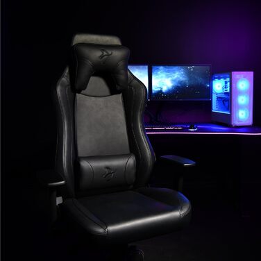 Ігровий та офісний крісло Arozzi Torretta Premium SoftFabric™ з регульованими підлокітниками, високою спинкою та подушками - Чорний