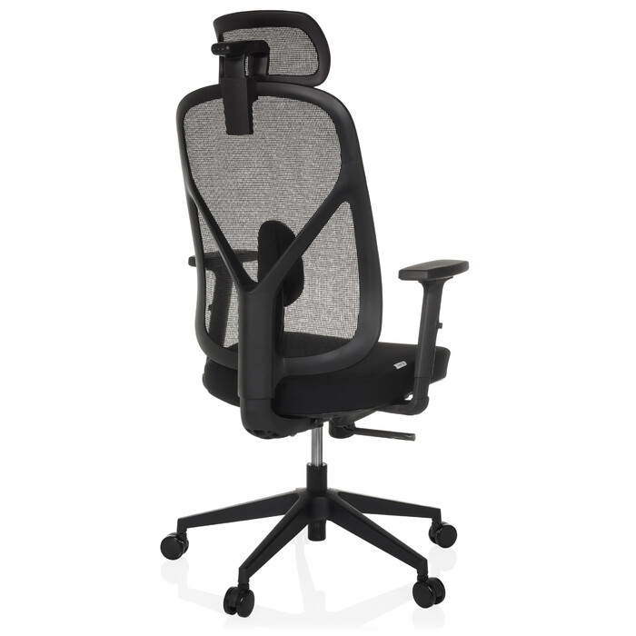 Офісне крісло / Крісло з поворотним механізмом RALOO ECO, сидіння з тканини / спинка з сітчастої тканини, чорного кольору, hjh OFFICE