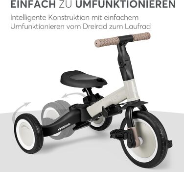 KikkaBoo FLIP Триколісний велосипед 5-в-1, з штовхальною ручкою, від 1 до 5 років, армійсько-зелений (бежевий)