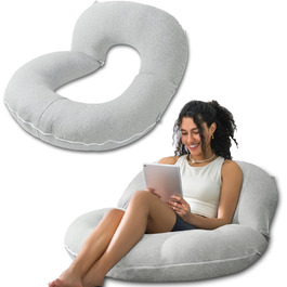 Підкуштунок для читання INSEN: комфортне сидіння в ліжку, для читання, відпочинку, матерів та дітей, сірий джерсі