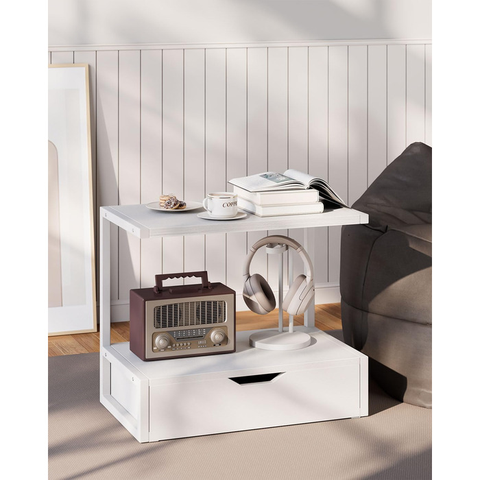 Підставка для принтера IBUYKE 2-ярусна, стіл з полицею для офісу, органайзер для паперів, книг, сканера, факсу, білого кольору TLJ015W