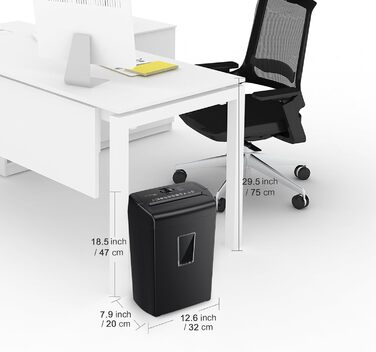 Шредер Bonsaii Home Office для паперу та кредитних карток, 10 листів, безпека P4, захист від перегріву, 21L контейнер