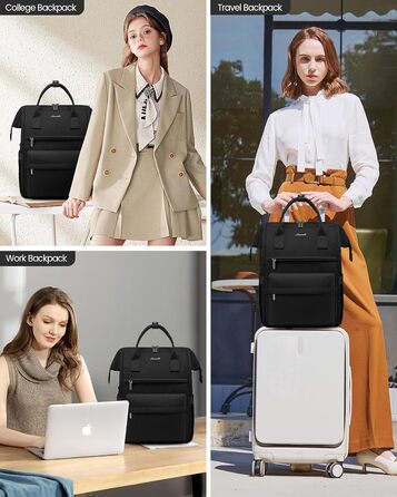 Сумка-рюкзак LOVEVOOK для жінок, для ноутбука, подорожей, роботи, школи, університету. Містка, водонепроникна, елегантна, бежева (15,6 дюймів)