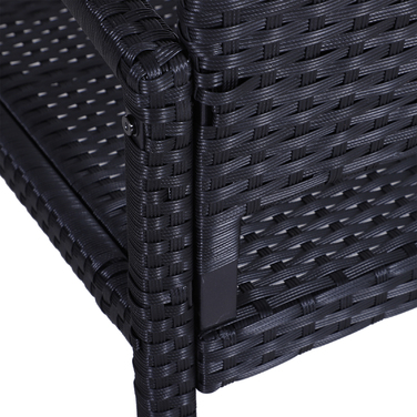 Садова лавка Outsunny Poly Rattan 2-місна паркова лавка зі сталевим каркасом і плетеним чорним W122 x D60 x H87 см для саду та патіо