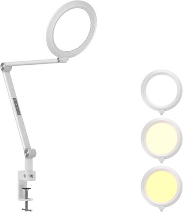 LED лампа VERSKI для письмового столу з пультом дистанційного керування, для відеоконференцій Zoom, денне світло, регульована яскравість та колірна температура, офісна/настільна лампа, 18W
