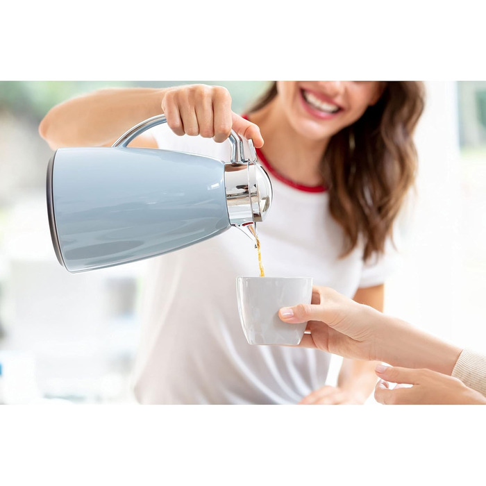 Термос Emsa Campo 1л з Quick Tip, блакитний | З нержавіючої сталі, 12 год тепла, 24 год холоду | Легке миття