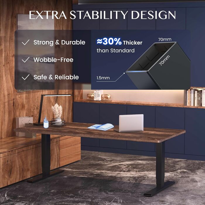 Стол робочий регульований по висоті FLEXISPOT E6, електричний, чорний, 160 кг, USB, пам'ять, LED-дисплей