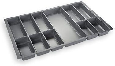 Універсальна вставка для столових приладів сріблясто-сірий ящик для столових приладів для ящика 80 (473,5 x 726 мм)