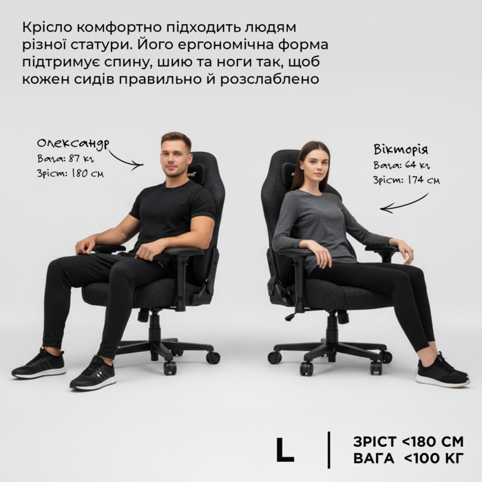 Крісло ігрове Anda Seat Phantom 3 Grey Size L