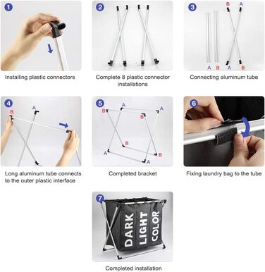 Сортувальник для білизни Oxford Trio з 3 відділеннями (102L) - Чорний