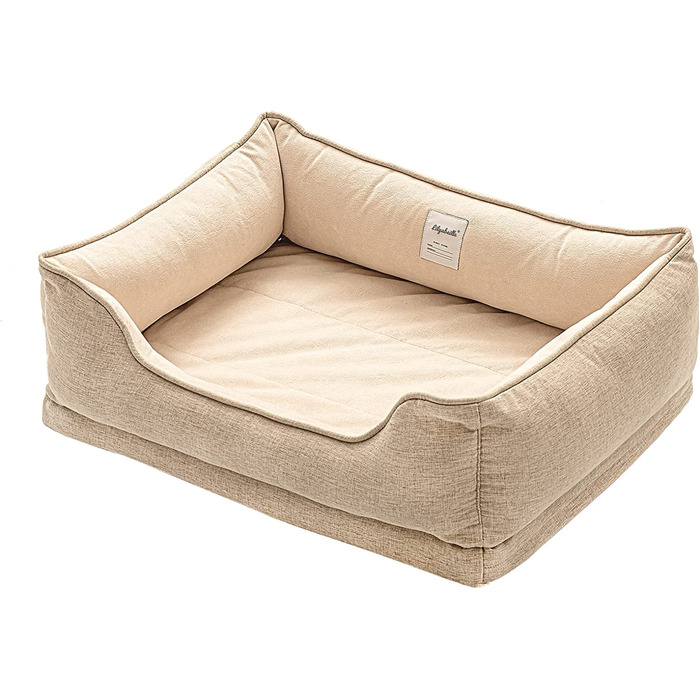 Ліжко для собак LilyAbeille, ліжко для кішок, ортопедичні ліжка для собак. Знімний, миється, пухнастий, морозостійкий, стійкий до укусів, нековзний. Доступно для великих, середніх і маленьких собак (М, абрикос) м Абрикос