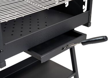 Мангал Tarrington House Brigida з чавунною решіткою, сталь, 2 регульовані решітки, на колесах, чорний