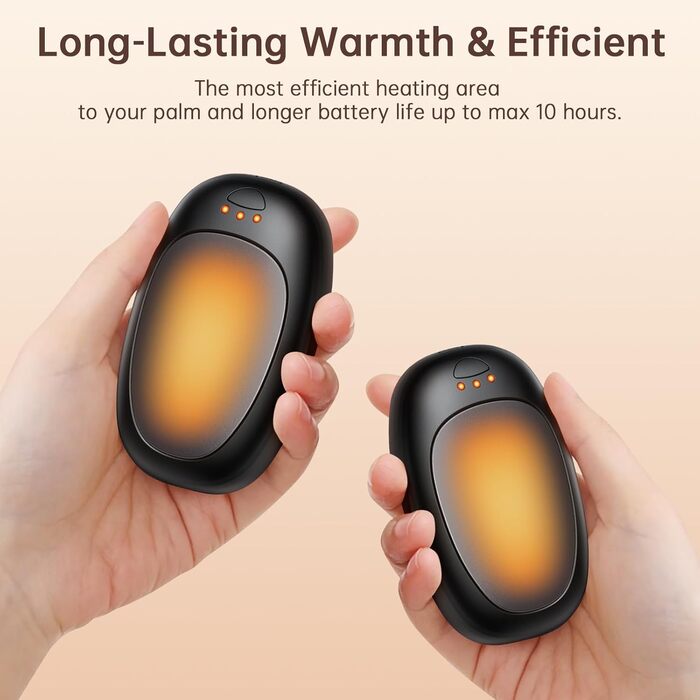 Jonwall Електричні грілки для рук, перезаряджувані, 2 шт. у наборі, USB, портативні, 3 рівні нагріву, для кемпінгу, полювання, гольфу, подарунок для жінок та чоловіків (сірі)