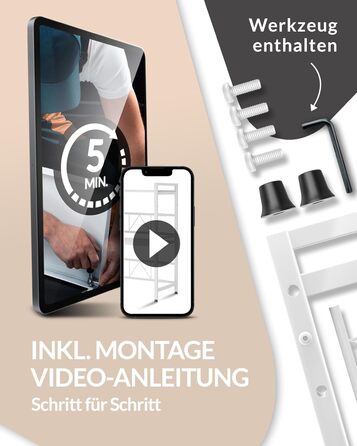 Поличка для мікрохвильової печі, кухонна поличка, сталева | 3-ярусна, регульована висота та довжина, з гачками, інструкція у відеоформаті (Білий)