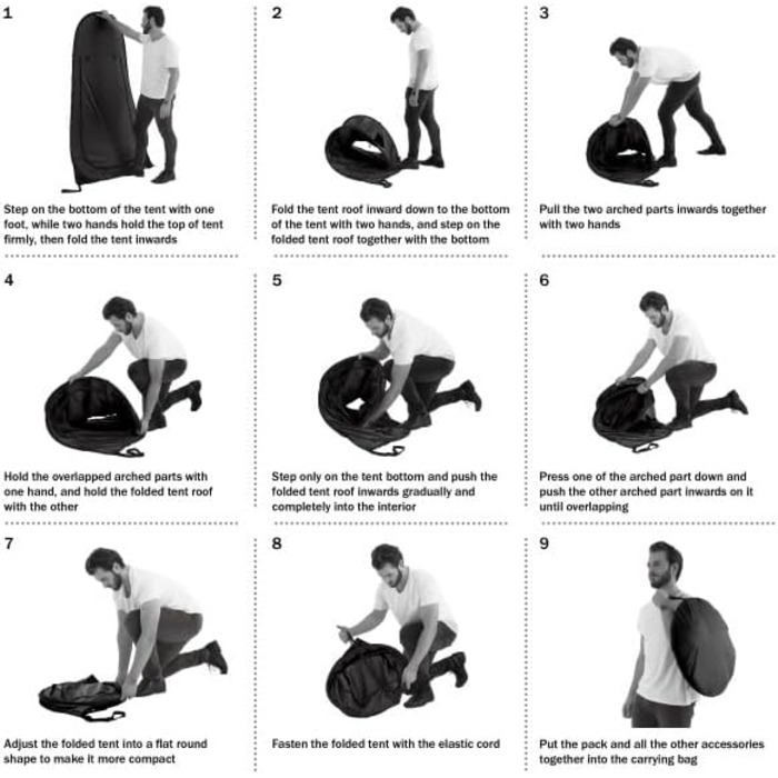 Намет-розкладачка для душу та переодягання Wakeman Outdoors Schwarz - портативний захист від дощу та сонця