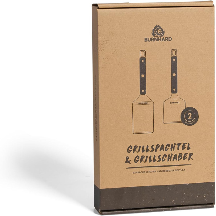 Набір гриль-посуду BURNHARD 5 предметів, 42 см, акацієве дерево, нержавіюча сталь. Комплектація: щипці, лопатка, виделка, щітка, знімач нагару.