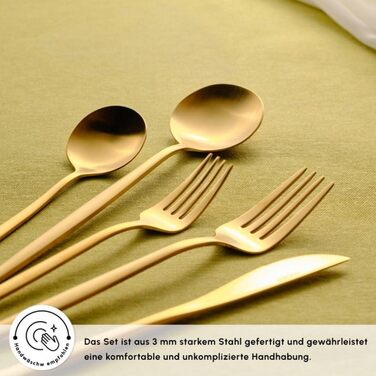 Набір сервірувального посуду Karaca Orion Matt Gold 60 предметів: ложки, виделки, сито, лопатка, цукорниця та інше