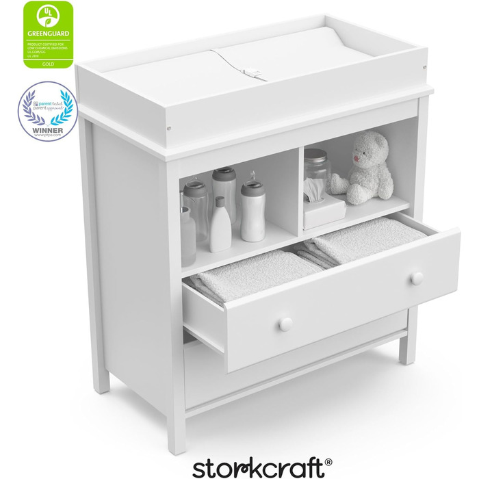 Комод для пеленання STORKCRAFT Alpine з 2 шухлядами, білий