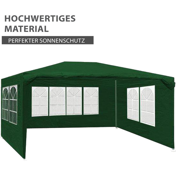 М Захист від ультрафіолету 50 водовідштовхувальні 12 м Альтанка, садовий намет, шатро або шатро 4 згорнуті бічні стінки 4 вікна Вибір кольору Зелений, 3 шт., 4