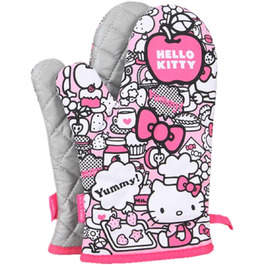 Прихватки для духовки від шеф-кухаря Hello Kitty-рукавички для приготування їжі рукавички для духовки термостійкі 18x27 , 5 см-рукавички для випічки комплект з 2 рожевих унісекс і одного розміру