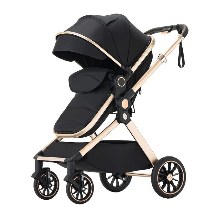 Дитячий візок 3 в 1 Kinderwagen U9-X Black: Люлька, прогулянковий блок, автокрісло, алюмінієва рама