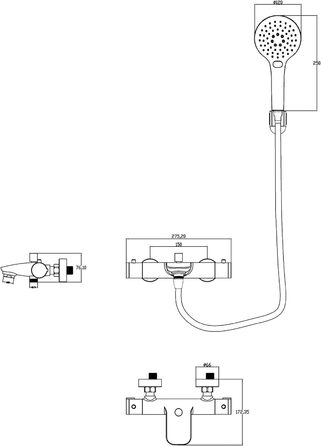 Змішувач для ванни EISL CLAUDIO з душовим підключенням, хром, однорідний, NI023CALCR