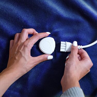 Електрична ковдра ECO-DE ECODE 180x130 см з пультом, 3 режими, таймер 180 хв (Marineblau)