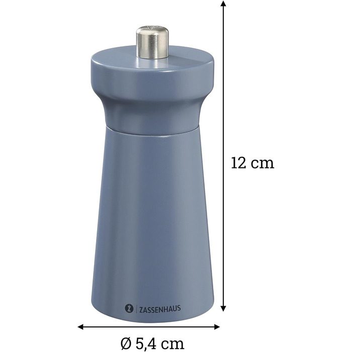 Пісок Zassenhaus WESTERLAND Лакована деревина бука Букова деревина Фрезерна головка Плавне регулювання Високопродуктивна керамічна шліфувальна машина Подрібнювач спецій для солі 12 см, Ø 5,4 см (подрібнювач перцю, Deepsea)