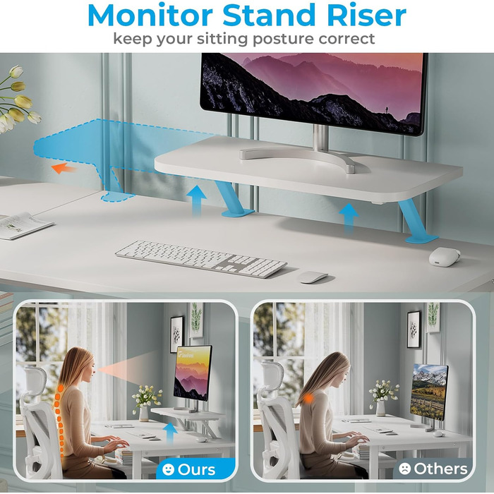 Компактний білий стіл GreenForest 100x50 см з місцем для зберігання та підставкою для монітора – ідеальний для дому та офісу