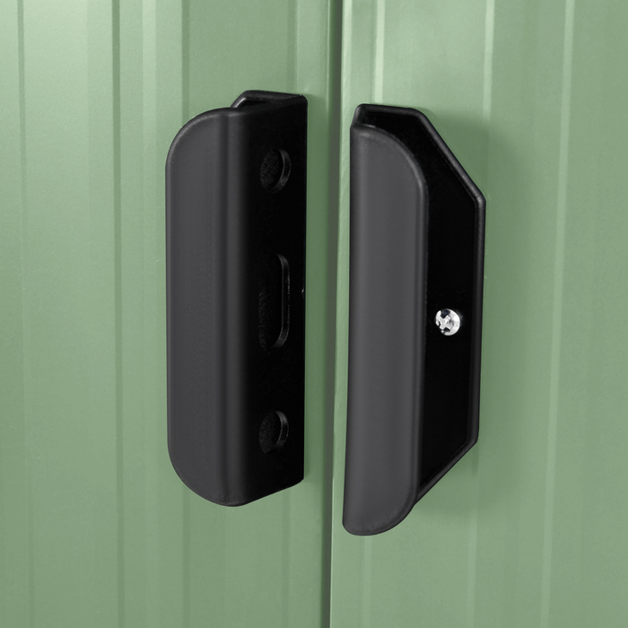 Сховище для інструментів Outsunny з металу, 2,3 м², розміром 207 x 130 x 182 см, з похилим дахом, вікном, фундаментом та розсувними дверима, стійке до погодних умов. Садовий будиночок, присадибний сарай для заднього двору, зелений колір | Aosom