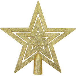 Блискуча зірка на ялинку, ударостійка, золото, 15 см