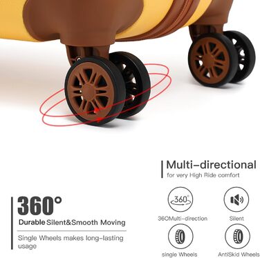 Валіза-тележка KONO з жорстким корпусом, 76x50x31 см, білий (жовтий, S 57x40 см)