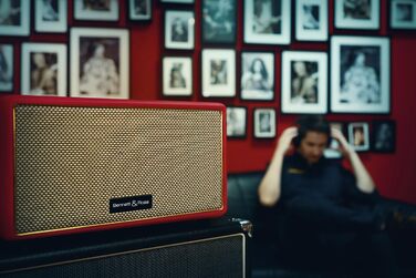 Ретро Bluetooth колонка Bennett & Ross BB-860RD Blackmore у шкіряній обробці, 2x30 Вт, USB MP3-плеєр, AUX, червона