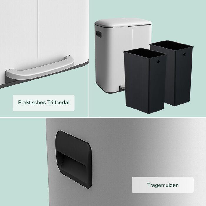 Відро для сміття Relaxdays з двома відділеннями