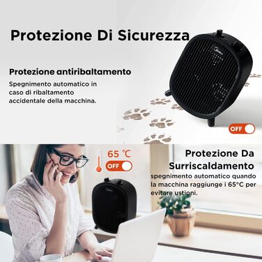 Обігрівач керамічний Midea NF20-20ABE 2000W, для дому, портативний, чорний