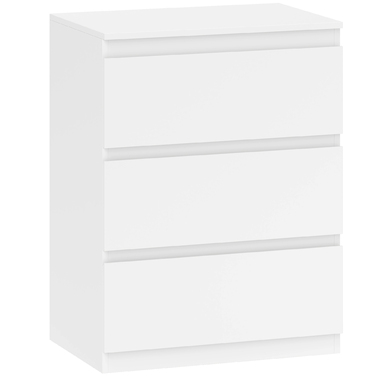 Комод з 3 висувними ящиками, ідеально підходить для вітальні, спальні або коридору. Виготовлений з ДСП, колір – білий.