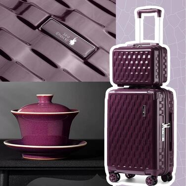 Набір валіз Sea Choice: 3 валізи (55/65/75 см) + косметичка, жорсткий корпус, TSA-замок, колір м'ятно-зелений