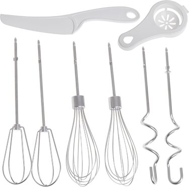 Міксер ручний ADLER 750W з насадками (вінчик, гак, лопатка, сепаратор) сірий