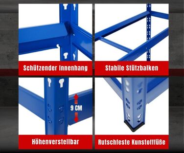 Стелаж для шин PROREGAL Tiger: 100x110x35 см, 150 кг навантаження, 8 шин, 2 рівні, блакитний